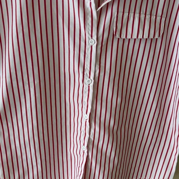 Red and White Striped Button-Up Shirt - Picture 5 of 6
